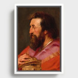 Head of One of the Three Kings, Melchior, The Assyrian King by Peter Paul Rubens Framed Canvas