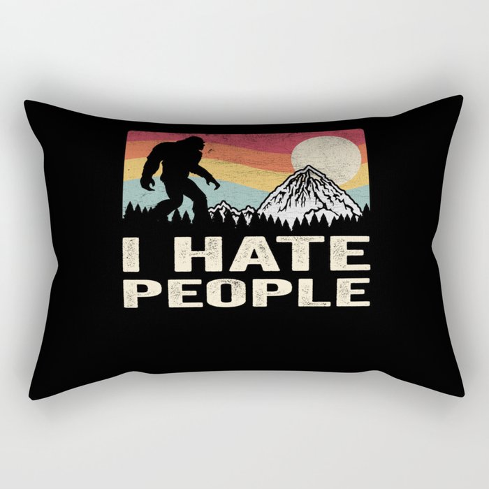 Bigfoot I Hate People Funny Sasquatch Rectangular Pillow