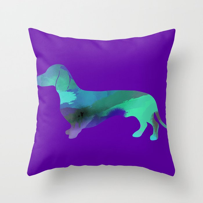 Abstract Chiweenie / Dachsund Throw Pillow