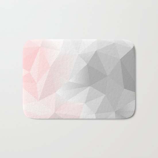 pink and gray geometric low poly background Bath Mat
