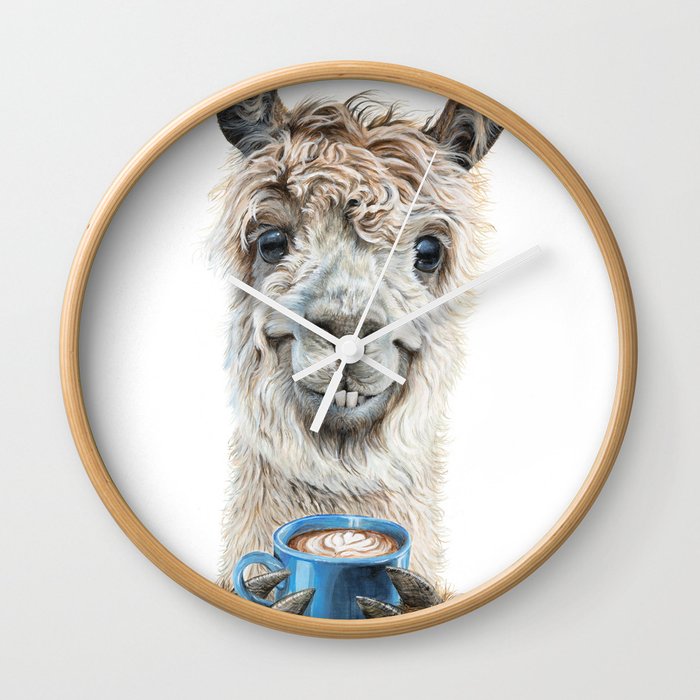 Llama Latte Wall Clock