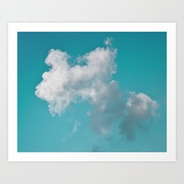 Floating cotton candy with blue green Art Print