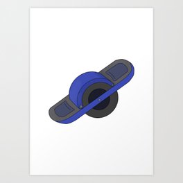 Blue One Wheel Art Print