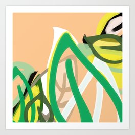 Mother Nature 1 Art Print | Trendy, Illustration, Motherearth, Acidyellow, Tropical, Monicamorales, Cantaloupe, Abstraction, Monicamoralesartist, Ecoaware 