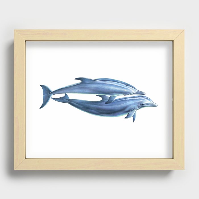 Dolphin Pair Recessed Framed Print