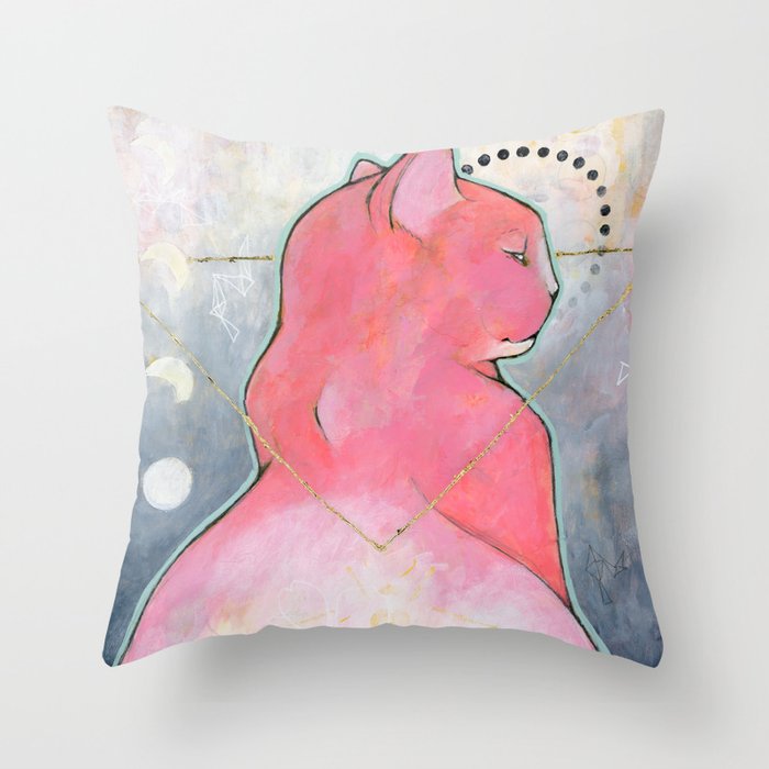 Chat Magique Throw Pillow