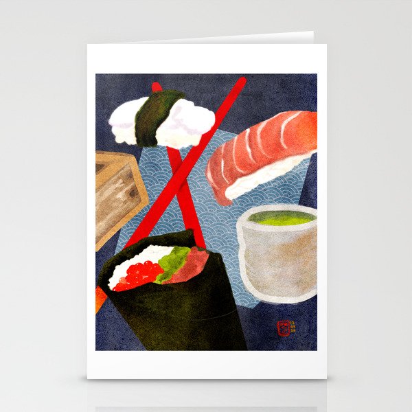 Dreams of Sushi, Sake, and Tea Stationery Cards