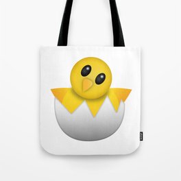 Hatching baby chick Emoji Tote Bag | Digital, Funny, Vector, Illustration 