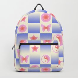 Checkered Symbols (YIN YANG/BUTTERFLY/SMILEY FACE/STAR) Backpack