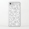 Abstract Outline Thick White On Black All Over Print Shirt