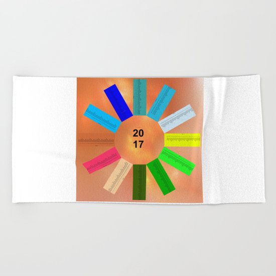 Calendar 2017 en easy star Beach Towel