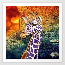 Metallic Purple Giraffe (D148) Art Print