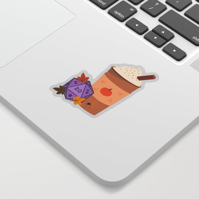 Pumpkin Spice & Dungeons and Dragons Dice Sticker