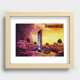 Ape Men meet iPhone Monolith - 2001 A Space Odyssey iCONSUME Recessed Framed Print