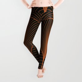 Vintage black and bronze orange seamless pattern Leggings