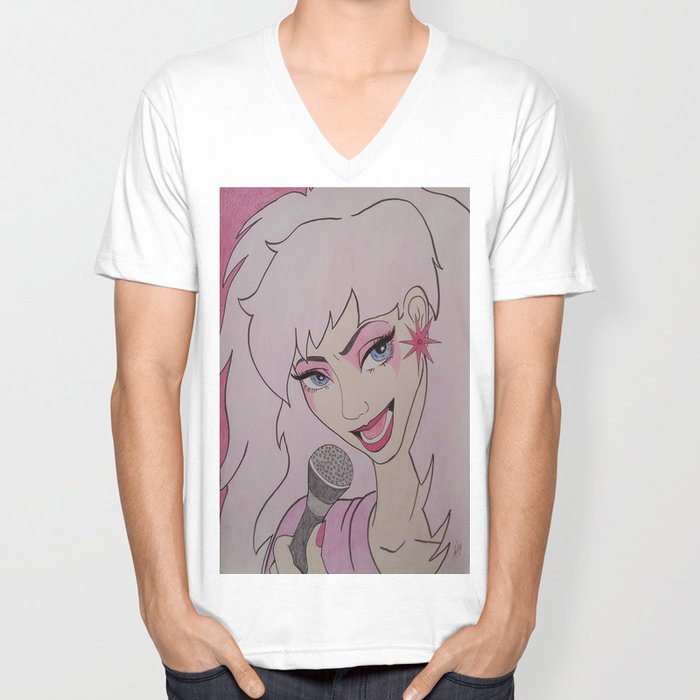 Jem and the Holograms V Neck T Shirt by DustyRoseArt Society6