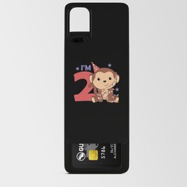 Second Birthday Monkey For Kids 2 Years Old Android Card Case