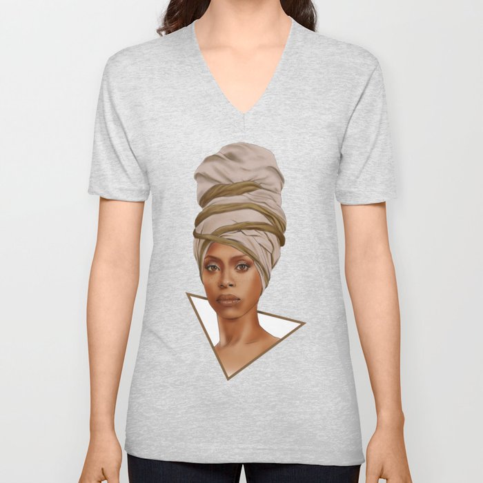 Erykah Badu digital V Neck T Shirt