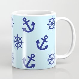 nautical anchor and ship wheel pattern Mug