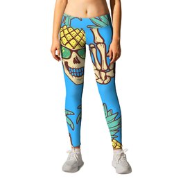 Summer - Skeleton Peaces And Skulls With Pineapple Hats Leggings | July, Drawing, Summertime, Sun, Photo, Sunrise, Beautiful, Summer, Love, Camping 
