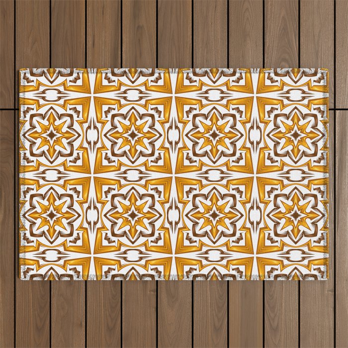 Ceramic tile seamless pattern. Wall or floor texture. Absrtract decorative porcelain pottery.  Outdoor Rug