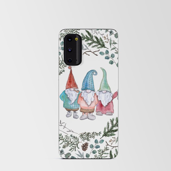 Christmas Gnome Greenery Circle Android Card Case