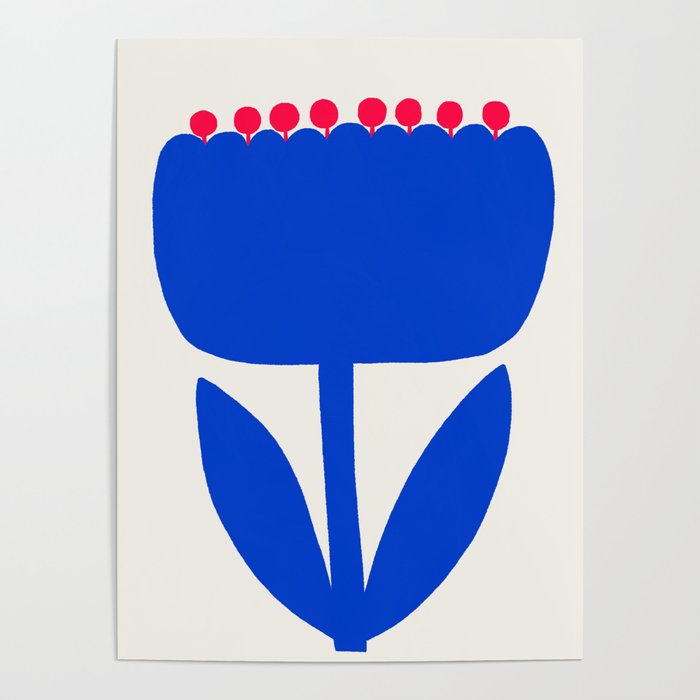 Big Blue Flower Poster