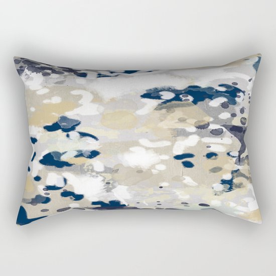 Nigel - Abstract art painting brushstrokes free spirt dorm college masculine feminine art print cali Rectangular Pillow