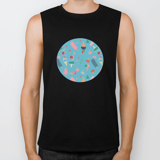 Ice Cream Blue Biker Tank