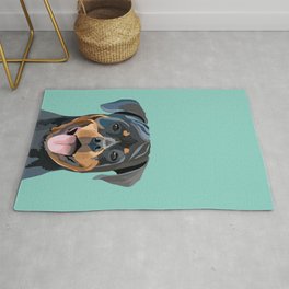 Rottweiler pet portrait dog breed gifts for pure breed dog lovers Rug | Doglover, Dogbreed, Dogart, Graphicdesign, Pets, Rottweiler, Petportrait, Purebreed, Dog, Petfriendly 