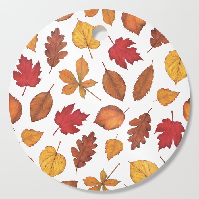 Autumn Leaves Watercolor Pattern | Fall Leaves | Autumn Foliage Design | Cutting Board
