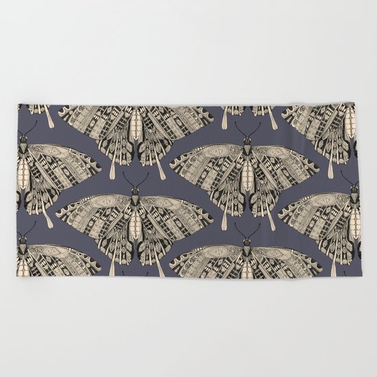 swallowtail butterfly dusk black Beach Towel