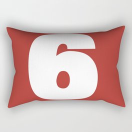 6 (White & Maroon Number) Rectangular Pillow