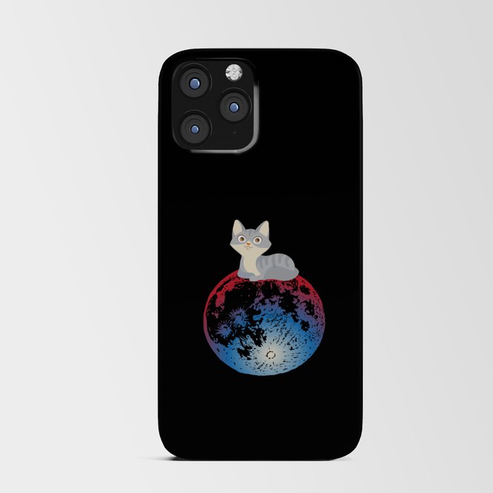 Moon Full Moon Cat Space iPhone Card Case