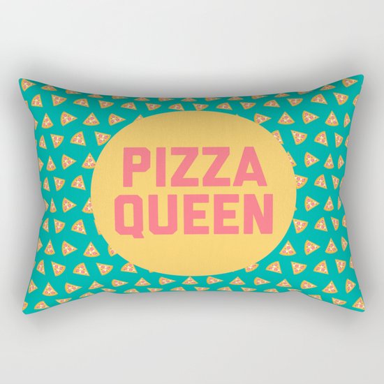Pizza Queen Funny Quote (Graphic) Rectangular Pillow