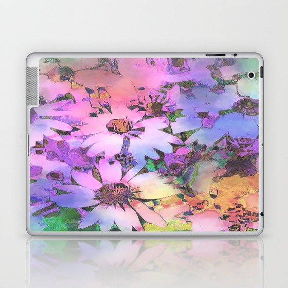 Rainbow Daisy Landscape Pink Lavender Green Laptop & iPad Skin