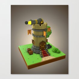 Voxel Medieval Tower Canvas Print