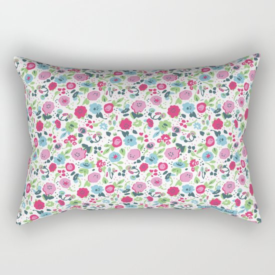 Pink Flowers Rectangular Pillow
