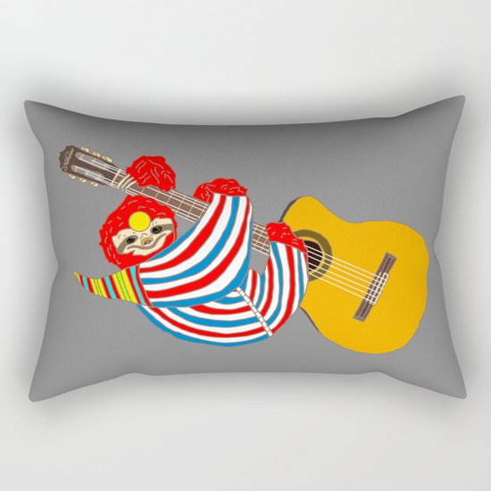 Bowie Sloth Vintage Guitar Rectangular Pillow
