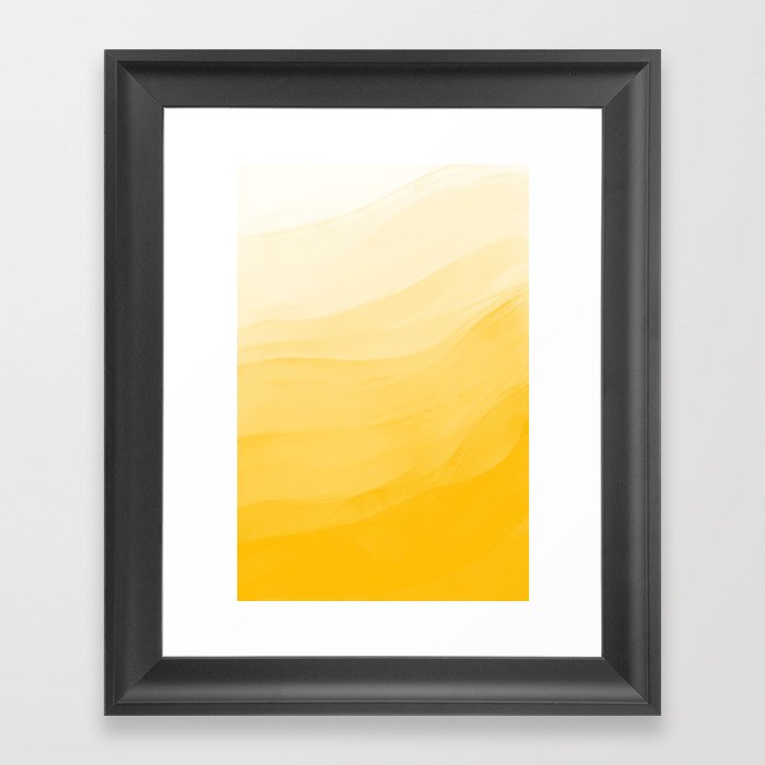 Monochromatic Pale Yellow into Gold Abstract Painting Framed Art Print