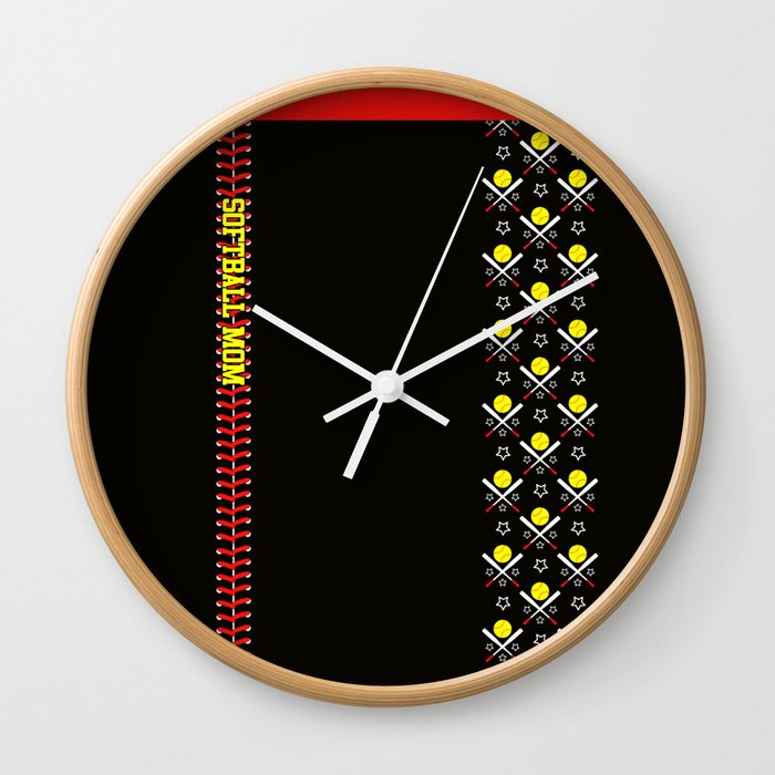 Softball Mom Statement Leggings Wall Clock By Nancylambert