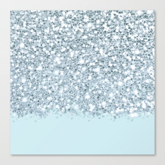Silver & Alice Blue Glitter Ombre Leinwanddruck Silver & Alice Blue Glitter Ombre Leinwanddruck