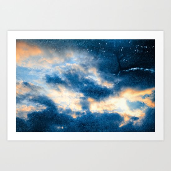 Celestial Grunge Clouds Art Print