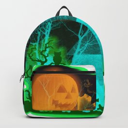 Spooky Halloween Churchyard Glow Backpack