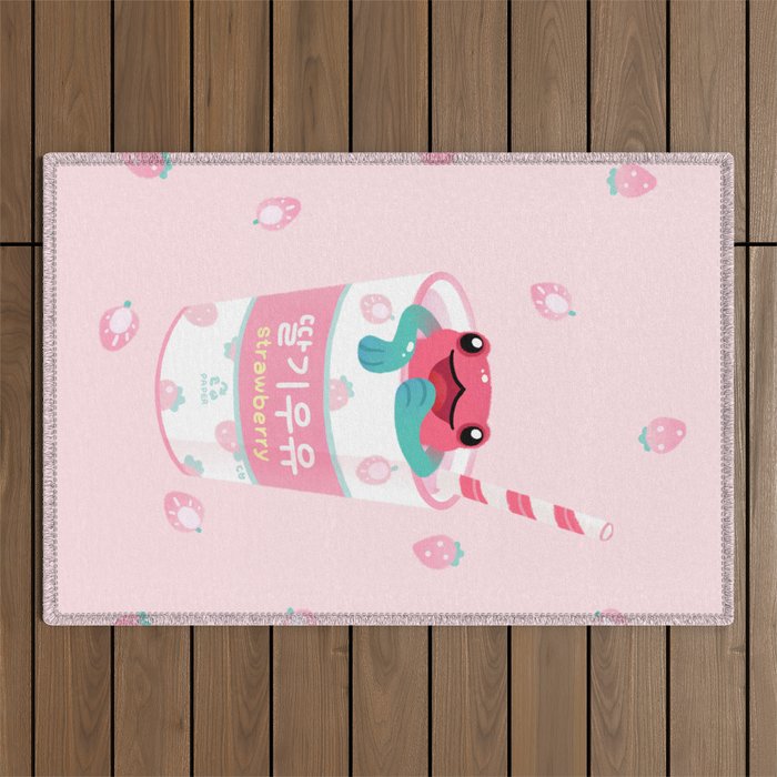 Strawberry poison milk 2 Outdoor Rug