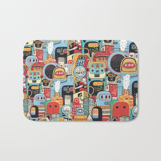 Two monkeys in town Bath Mat