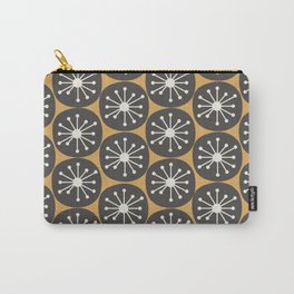 Atomic Retro Dots Midcentury Modern Pattern Muted Mustard Gold, Charcoal Grey, and Cream Carry-All Pouch
