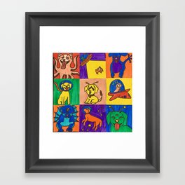 9 Space Dogs Framed Art Print