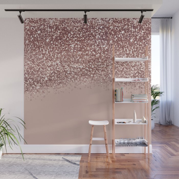 Rose Gold 'Glam' Glitter Wall Covering