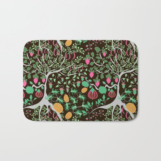 Fairy floral pattern unusual plants, trees and flowers Bath Mat